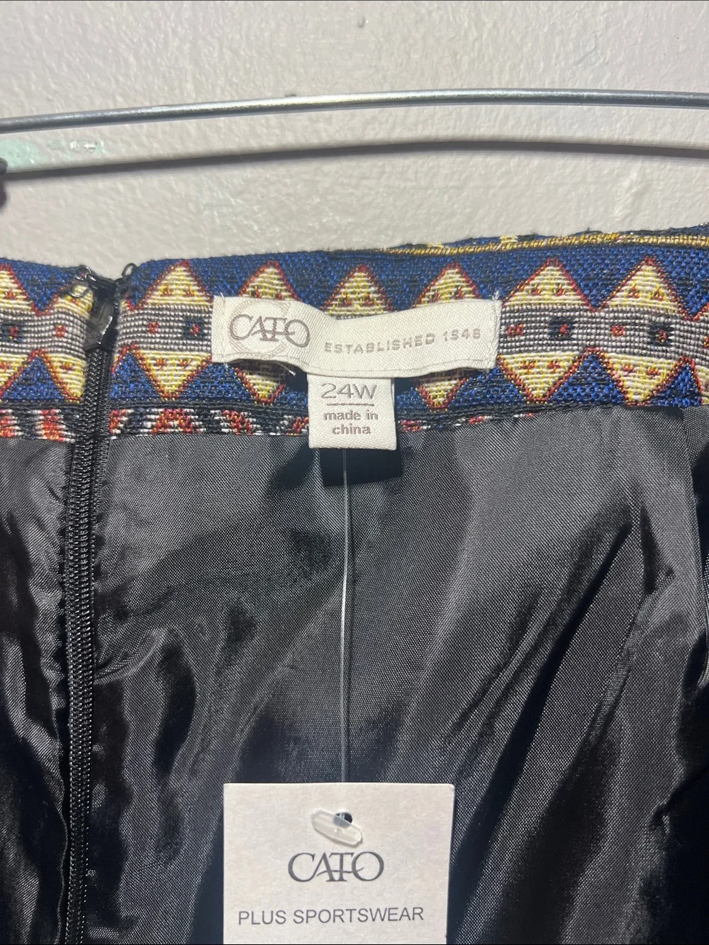Cato Navy, Cream & Brown Aztec-Print Mini Skirt